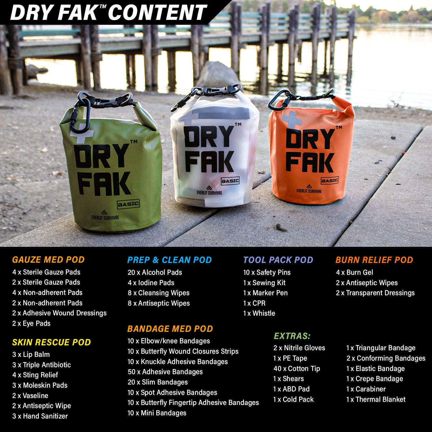 DRY FAK™ WATERPROOF FIRST AID KIT