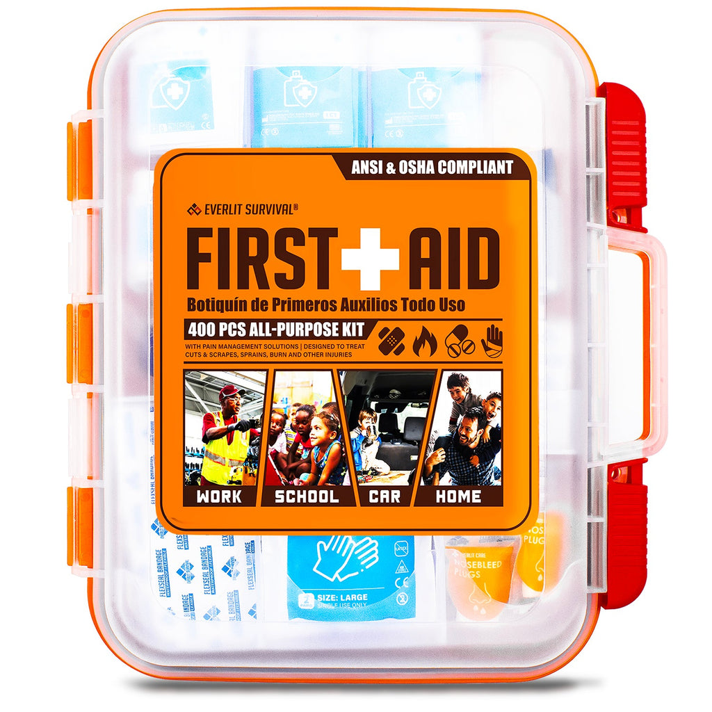 OSHA/ANSI Compliant All-Purpose 400 Pcs First Aid Kit (ORANGE)