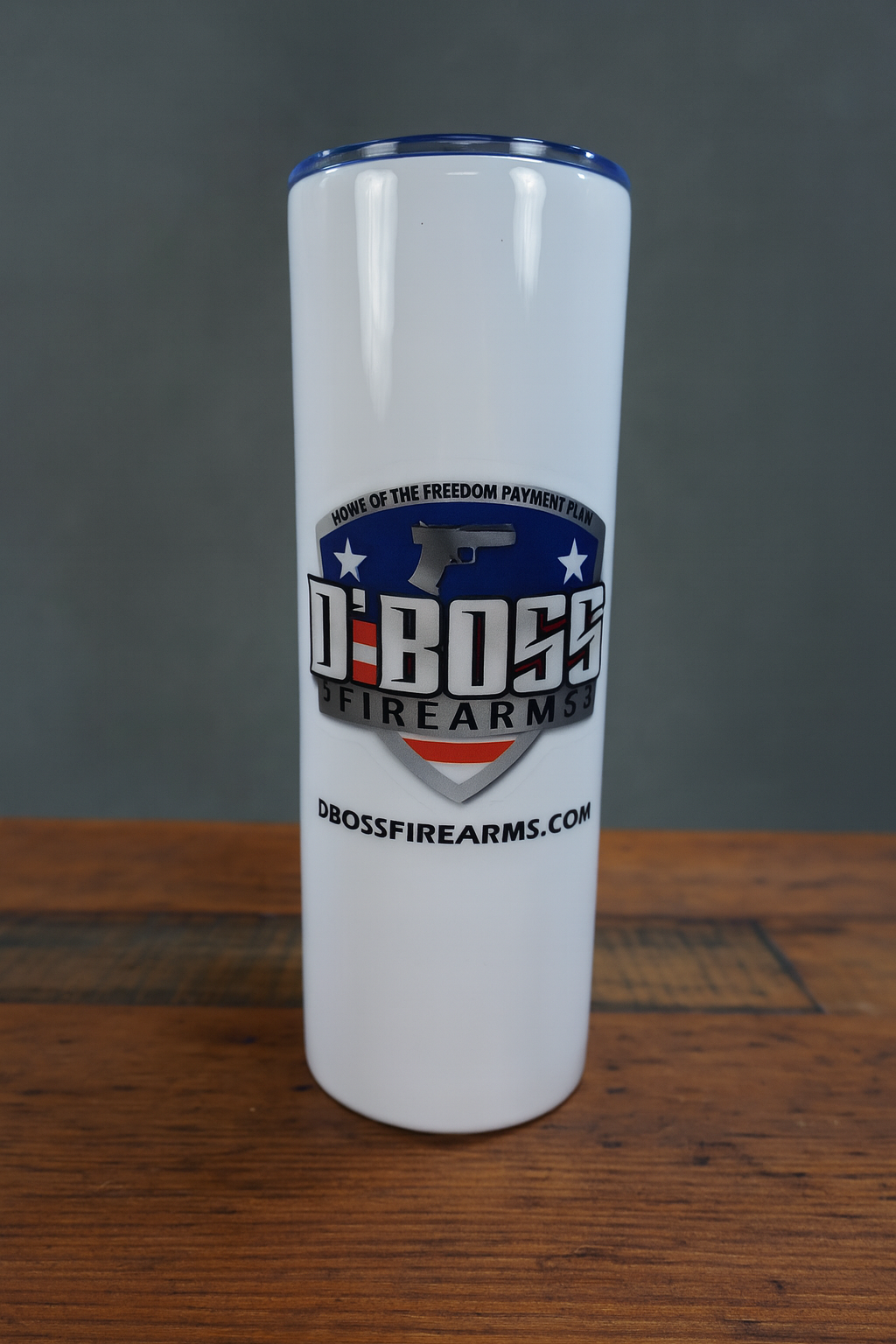 D'Boss White Skinny Tumbler