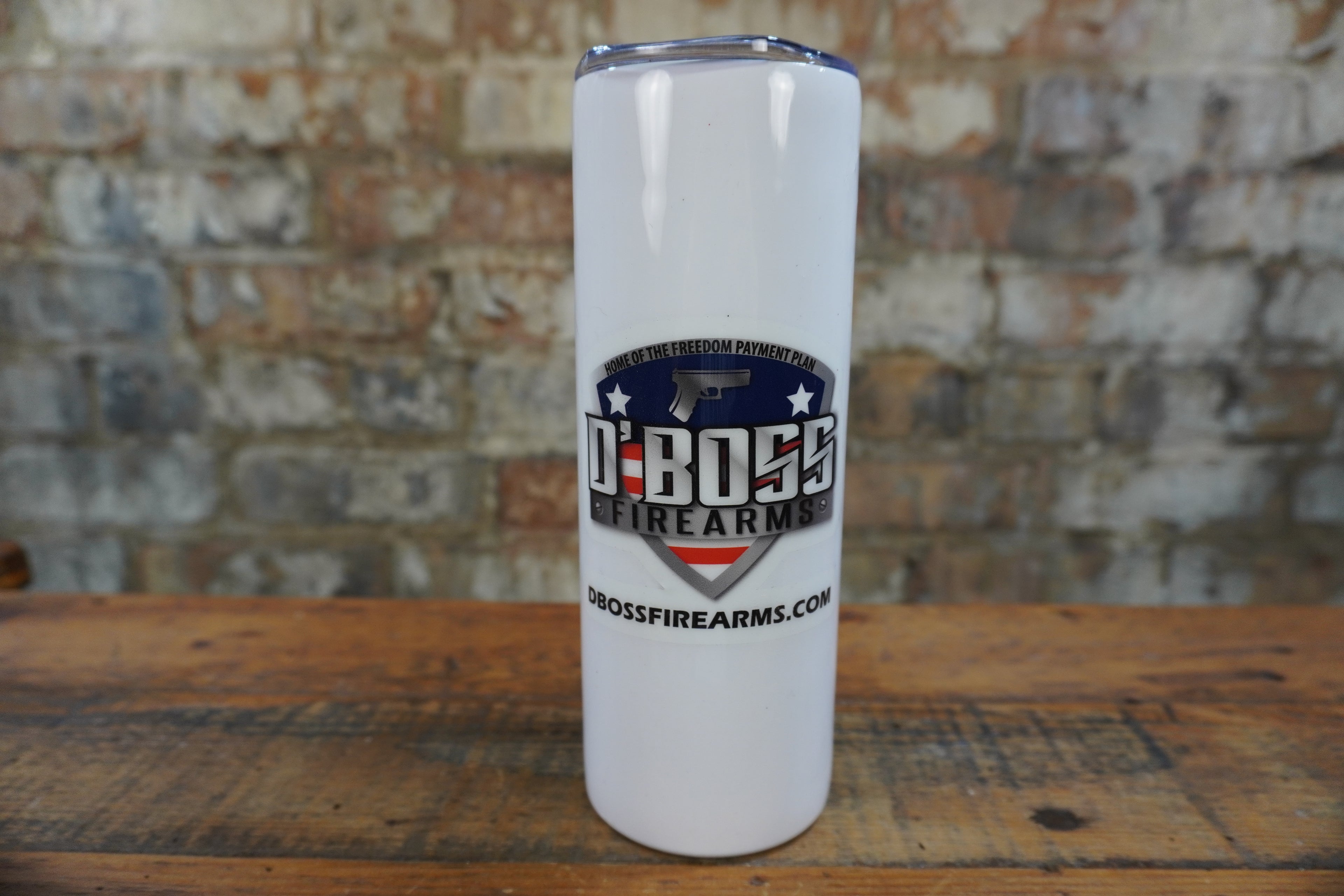 D'Boss White Skinny Tumbler
