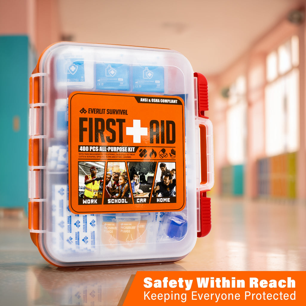 OSHA/ANSI Compliant All-Purpose 400 Pcs First Aid Kit (ORANGE)
