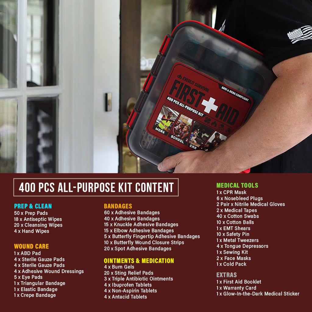 OSHA/ANSI Compliant All-Purpose 400 Pcs First Aid Kit